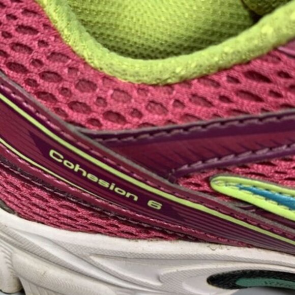 Saucony Cohesion 6 Womens Size 7 Shoes GRID 15156-18 Pink Yellow Blue - Picture 8 of 11